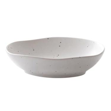 Imagem de URGDWEKJY Tigela de salada simples forma irregular cerâmica salada frutas sopa tigela de macarrão arroz macarrão tigela de ramen tigela de frutas (A)