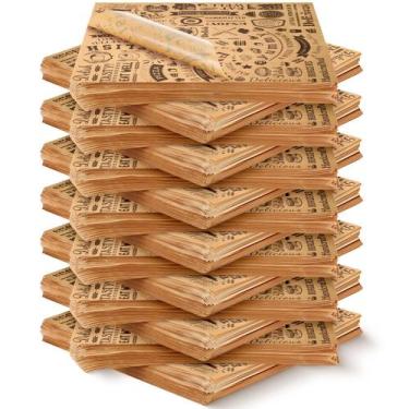 Imagem de Folhas de papel de cera 30x30cm 1800 unidades, marrom resistente à gra