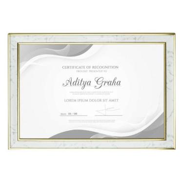 Imagem de Moldura Porta Diploma A4 Detalhe Marmorizado Metálico 5454 - Livon, Do