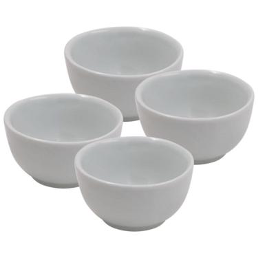 Imagem de Kit 4 Tigela Cumbuca Porcelana Branca 500Ml Sopas Caldos