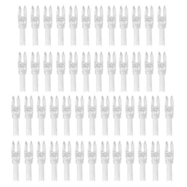 Imagem de Arcos para flechas de arco 4,2 mm 0,4 cm, pacote com 50 peças de substituição transparente para flechas de caça, arco recurvo, branco