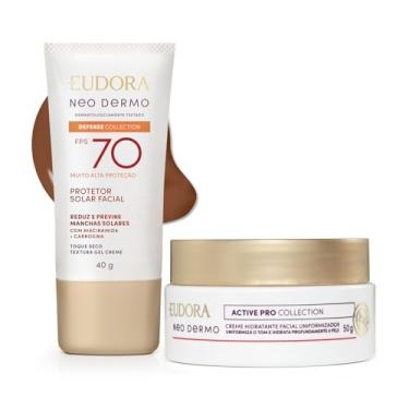 Imagem de Combo Facial: Protetor Solar Facial Fps 70 Cor 4 40g + Creme Hidratante Facial Uniformizador 50g