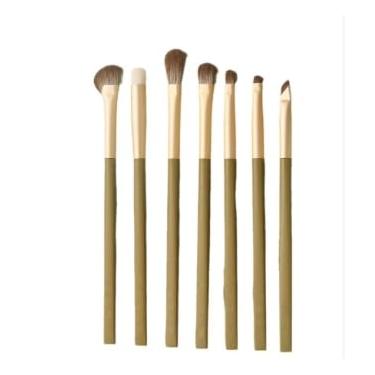 Imagem de Conjunto de pincéis de maquiagem verde abacate de 7 peças – cerdas sintéticas macias e não irritantes para iniciantes