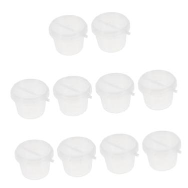 Imagem de 10 mini baldes de armazenamento transparentes com tampa suportes PP de grau alimentício para doces, festas e organização doméstica, copos de bebidas e saladas