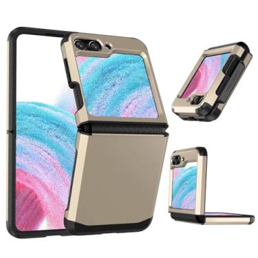 Imagem de Capa de telefone integrada com dobradiça de armadura para Samsung Galaxy Z Flip 5 4 3 Flip5 Flip4 Flip3 5G Capa protetora rígida, dourada, para Galaxy Z Flip 3