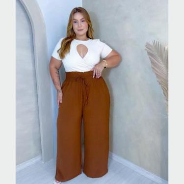 Imagem de Conjunto Feminino Short Forrado e Cropped Ciganinha Plus Size Lastex E