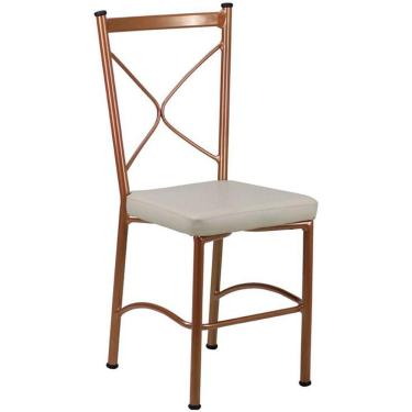 Imagem de Cadeira Buffet Em Alumínio Para Cozinha, Restaurante, área Bronze Com Bege