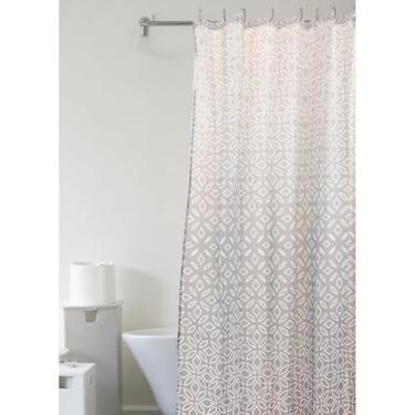 Imagem de Box Banheiro, Cortina Box Poliéster 198cm X 180cm com Ganchos Impermeável - Antimofo, Cortina Banheiro, Resistente(Degrade Cinza)