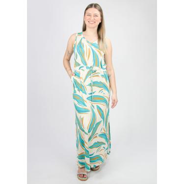 Imagem de Vestido Longo Pau a Pique Estampado Azul