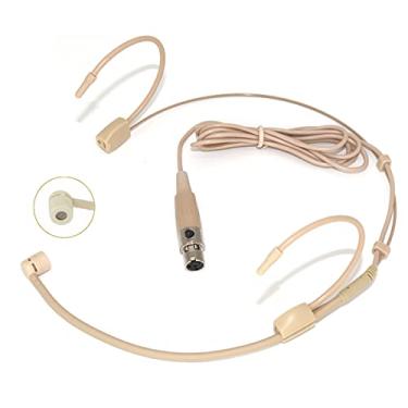 Imagem de XGWTH Microfone de fone de ouvido duplo sobre a orelha, condensador cardioide compatível com sistema sem fio Shure Bodypack transmissor mini plugue XLR TA4F de 4 pinos