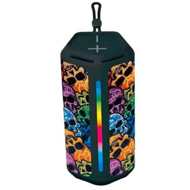 Imagem de Caixa de Som Bluetooth Portátil, 16W, LED RGB, À Prova D'água, Bateria 1500mAh, Conexão USB/TF/FM/AM/AUX, 21x9x9.3cm, Efeitos de Luz Vibrantes