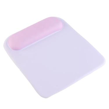 Imagem de Naroote Tapete de Mouse Protetor de Pulso Em Formato Quadrado para Escritório, Mouse Pad de Computador de Rosto Liso Com Suporte de Pulso, Material de Escritório Pad Ergonômico (Neblina Azul Roxo)
