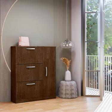 Imagem de Sapateira 4 Portas Manu Basculante em MDF Resistente Moderno Malbec