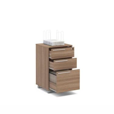 Imagem de Gaveteiro Maia 3 gavetas (1 para pastas suspensas) Politorno, Castanho