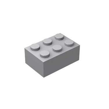 Imagem de Classic Bulk Brick Block 2x3, 100 Piece Brick 2x3,Compatible with Lego Parts and Pieces 3002, Creative Play Set - Compatible with Major Brands (110 Pcs) (Light Gray)