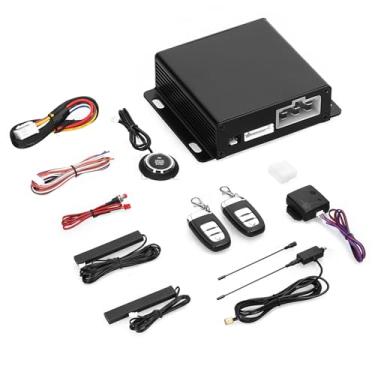 Imagem de de Alarme Anti-Roubo para Carro 12V com Iniciador Remoto Kit Trava Central Entrada Sem Chave PKE Botão Iniciar Parar 2 Controles Remotos Destrava Automática Portas Proteção Confiável Função Abrir Port