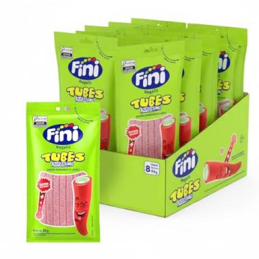 Imagem de Bala Fini Morango Tubo Azedíssimo Doce 80g c/ 12 Unidades