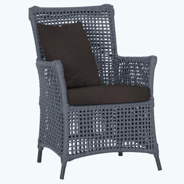 Imagem de Poltrona Igapó Alumínio Micro Pintura Preta Corda Náutica E9 Prata