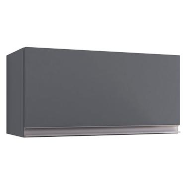 Imagem de Armário Aéreo Geladeira Cozinha Andréia 60cm 01 Porta Cinza Escuro - Abmaza