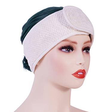 Imagem de Generic Acessórios de Cabelo Femininos Faixa Facial Macia para Maquiagem e Tratamento de Spa, Tamanho 8x63cm (branco)