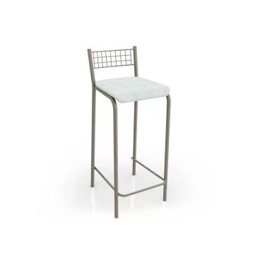 Imagem de Banqueta Sala De Jantar Gênova 1B705Nk 1 Un Níquel/Courano Branco - Kappesberg