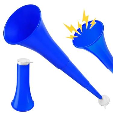 Imagem de 24 Inch Collapsible Stadium Horn, Vuvuzela Plastic Blow Cheering Horn, Collapsible Plastic Trumpet noise makers Horn for Sporting Event，Football Soccer Games, School Party Supply (Blue)