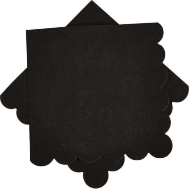 Imagem de Ottin Guardanapos de papel de coquetel de cor sólida recortados pretos – 100 unidades, 12,7 cm – guardanapos descartáveis para casamento, aniversário, chá de panela, noivado, ação de graças, Natal