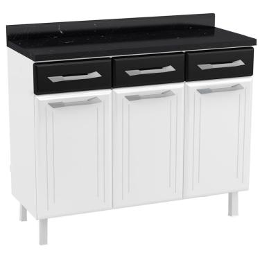 Imagem de Balcão Gabinete Cozinha Aço Topázio Com Tampo