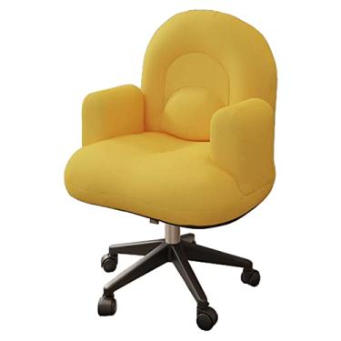 Imagem de Poltrona giratória estofada com base resistente, cadeira de computador com altura ajustável para quarto, estudo