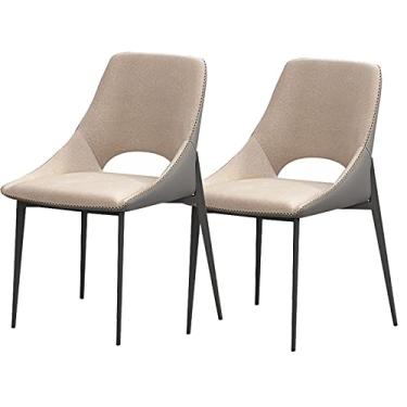 Imagem de Cadeira de jantar, cozinha, sala de jantar, móveis, cadeiras de jantar, conjunto de 2 cadeiras de cozinha com almofada de tecido tecnológico, cadeiras laterais modernas de sala de estar de meados do