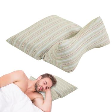 Imagem de Travesseiro de pescoço de trigo sarraceno | Travesseiro de pescoço e osso de trigo sarraceno para viagens | Almofada separável de suporte lombar suprimentos de cama para homens, mulheres, adultos