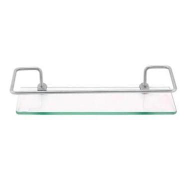 Imagem de Porta Shampoo Retangular 30Cm Cromado Com Vidro Incolor - Remamix Meta