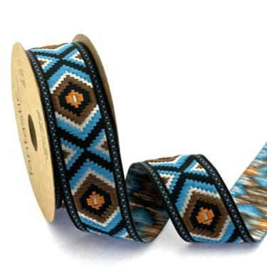 Imagem de Fita de borda jacquard Otantik – Acabamento decorativo de 35 mm de largura, fita de poliéster tecida de 10 jardas para costura, fantasias, acessórios e artesanato DIY (V1)