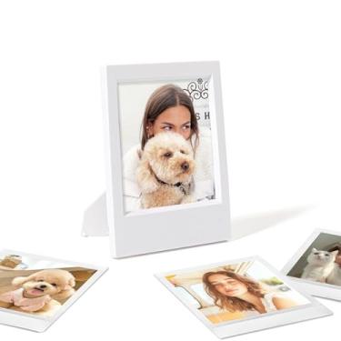 Imagem de WOGOZAN Moldura Polaroid para Polaroid I-Type/Now/Now+/OneStep/I-Type/Filp Moldura clássica de 9 x 10 cm para tela de mesa (branca) (pacote com 1)