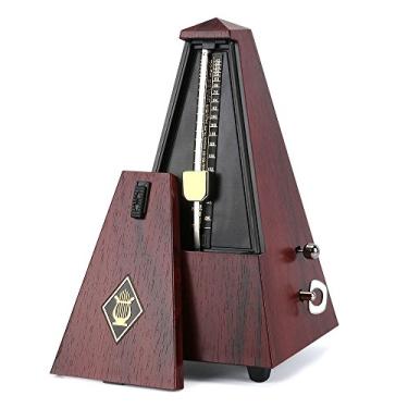 Imagem de Metronome mecânico preciso para músicos de instrumentos de sopro, guitarrista, violinista, teca de madeira de plástico