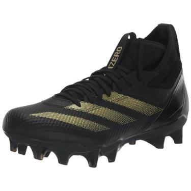 Imagem de adidas Tênis de futebol americano unissex Adizero Impact, Preto/dourado metálico/preto, 9 Women/8 Men