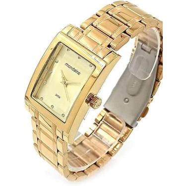 Imagem de Relógio Mondaine Feminino Quadrado Cristais Dourado 32103LPMVDE1