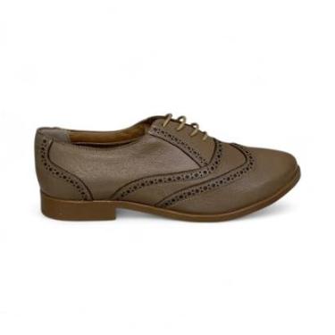 Imagem de Oxford Feminino Moscardini Couro Detalhes Furinhos 350125 Avelã 34-Feminino