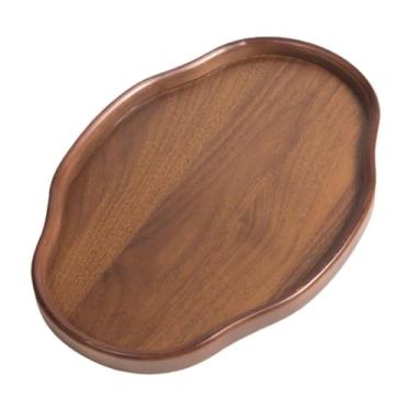 Imagem de Generic Bandeja de bambu para servir, bandeja de mesa de centro, travessa rústica para decoração de casa, para alimentos, tábua de pão para casa, bolo, frutas, Grande