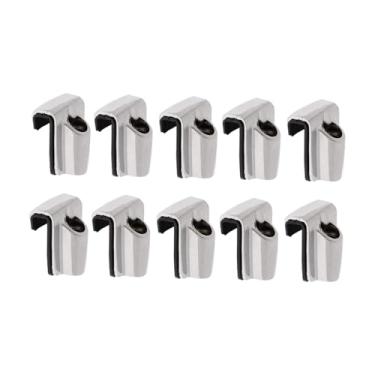 Imagem de Dynwave Conjunto de 10 ganchos de fixação para bumbo com juntas de borracha, acessórios para instrumentos musicais de alta resistência, peças de reposição em