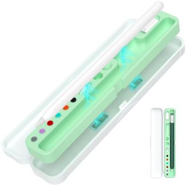 Imagem de AZF Capa magnética rígida de policarbonato e silicone para Apple Pencil (Apple Pencil Pro/2ª geração/1ª/(USB-C) e Samsung Galaxy S-Pen Series Estojo de transporte com proteção de lápis. (Menta)