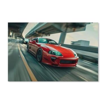 Imagem de HouLaiZhe Sup Drift Jdm Car Cool Posters Tela Estética Decoração de Quarto Pintura de Parede Impressões Sala de Galeria Decoração de Parede para Quarto Sala de Estar Escritório 11 x 17 polegadas (28 x