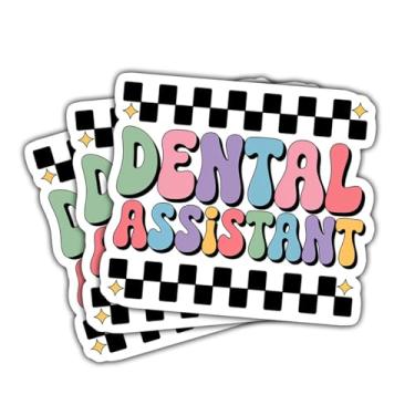 Imagem de 3 adesivos de dentista de assistente dentário, decalques engraçados com citação de dente para assistente dentário, dentista, estudantes, adolescentes, adultos vinil para laptop, notebook, carro