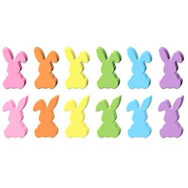 Imagem de JarThenaAMCS Conjunto de 60 peças para decoração de coelhinho da páscoa conjunto de enchimento de vaso colorido engraçado coelho floral arranjo esponja de espuma decoração centro de mesa para festa de