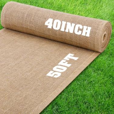 Imagem de Tecido de serapilheira 101,6 cm x 1,5 m, rolo de serapilheira natural, inverno, jardim, geada, plantas, cobertores, tecido, barreira de erva daninha, envoltório de árvore de juta para jardinagem