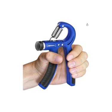 Imagem de Hand Grip com Mola Ajustável, 5kg a 60kg, Preto, Material Antiderrapante, 16x10cm, para Fortalecimento de Mãos e Antebraços