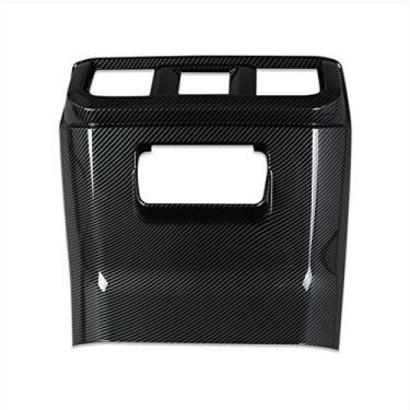 Imagem de RQING Para Ford F-150 2021 2022 2023 2024 2025 F150 Interior assento traseiro ar condicionado tampa de saída de ventilação acabamento padrão de fibra de carbono