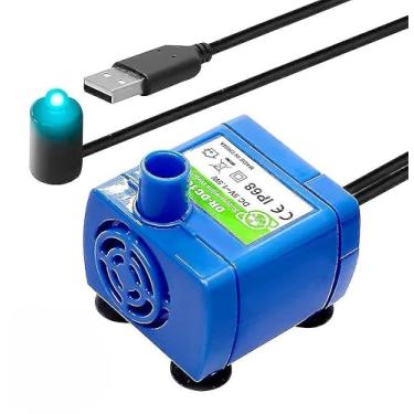 Imagem de Bomba de Água Submersível para Pets Reposição com Porta USB Ultra-silenciosa Fontana Gatos Parada Automática em Caso Falta Baixo Consumo Energia Resina PP Segura Adequada Banhador Pássaros Aquário Lag