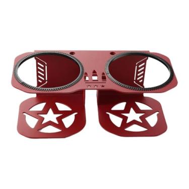 Imagem de RNXRZANK Suporte para Copos Na Barra de Apoio, Suporte para Garrafa de água Na Alça Do Passageiro, Suporte Duplo para Bebidas em aço, Construção Robusta E Segu, Vermelho
