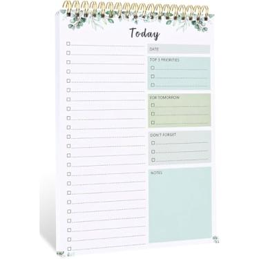 Imagem de Bloco de notas para fazer – Caderno de lista de tarefas para trabalho com 52 folhas, caderno planejador diário sem data de 16,5 cm x 25 cm, bloco de anotações para agendamento, lista de tarefas